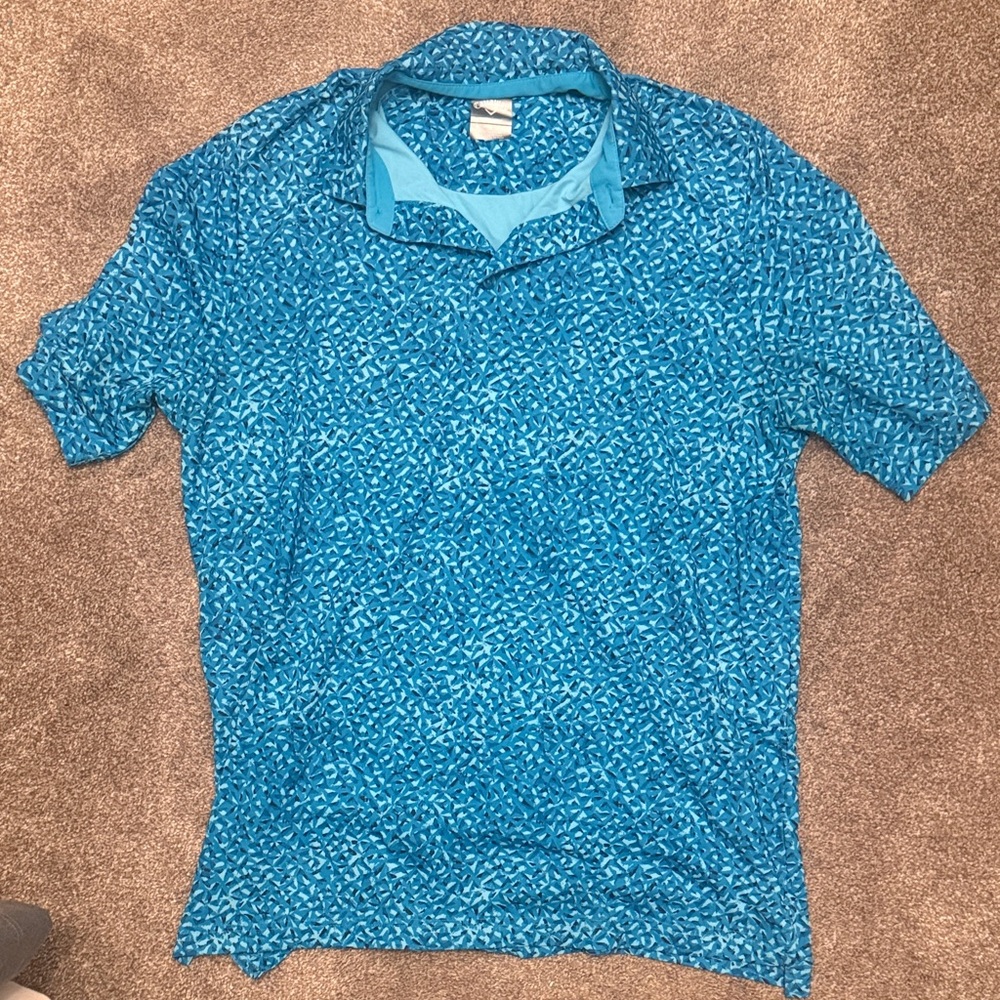 Callaway Men's Teal Patterned Button Down Shirt